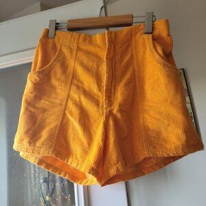ERL cotton corduroy orange yellow shorts size small